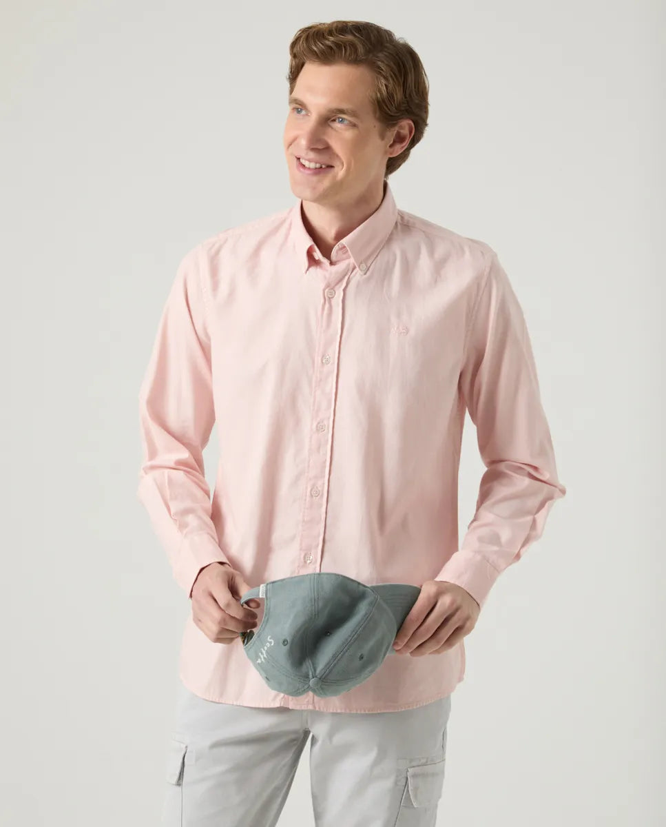 Camisa estructura pinpoint rosa palo | SCOTTA