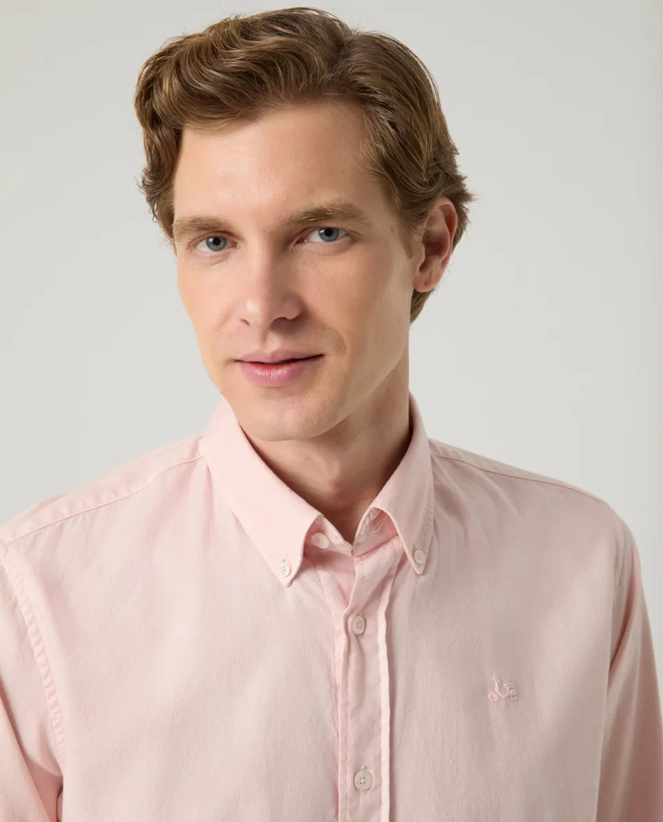 Camisa estructura pinpoint rosa palo | SCOTTA