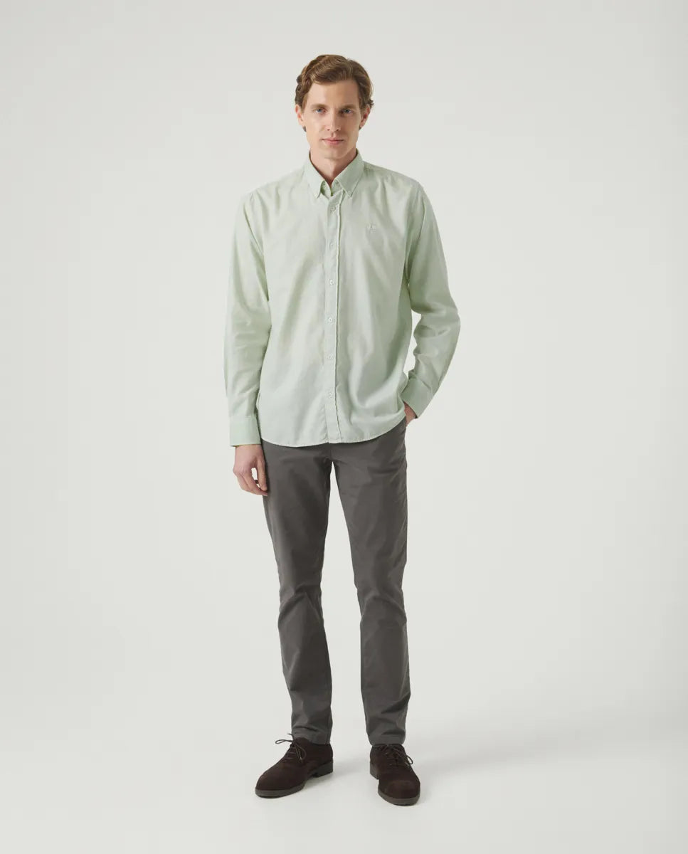 Camisa estructura pinpoint verde grisáceo | SCOTTA