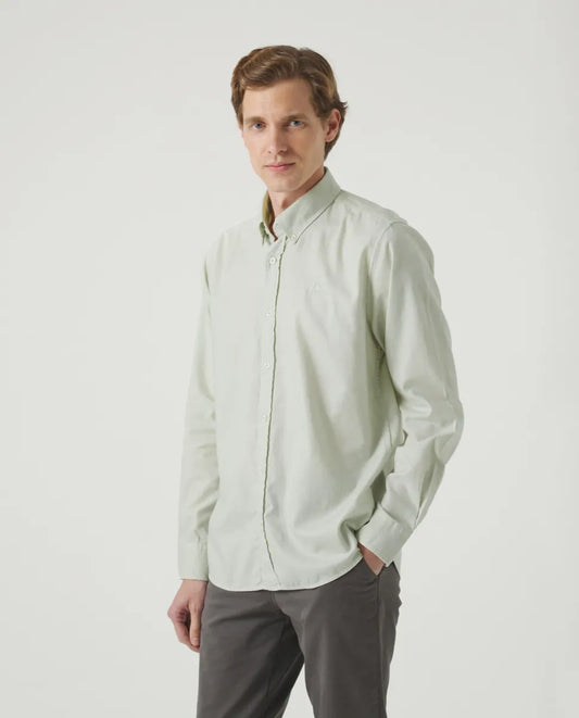 Camisa estructura pinpoint verde grisáceo | SCOTTA