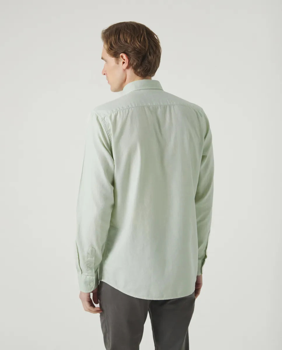 Camisa estructura pinpoint verde grisáceo | SCOTTA