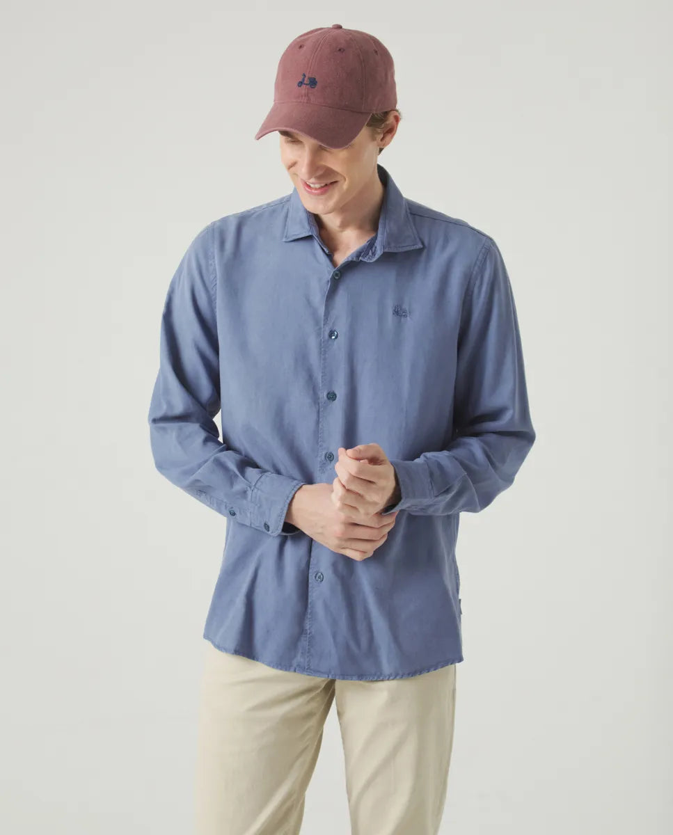 Camisa forest tencel linen azul denim | SCOTTA