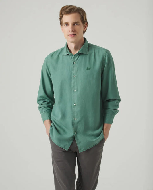 Camisa forest tencel linen océano | SCOTTA