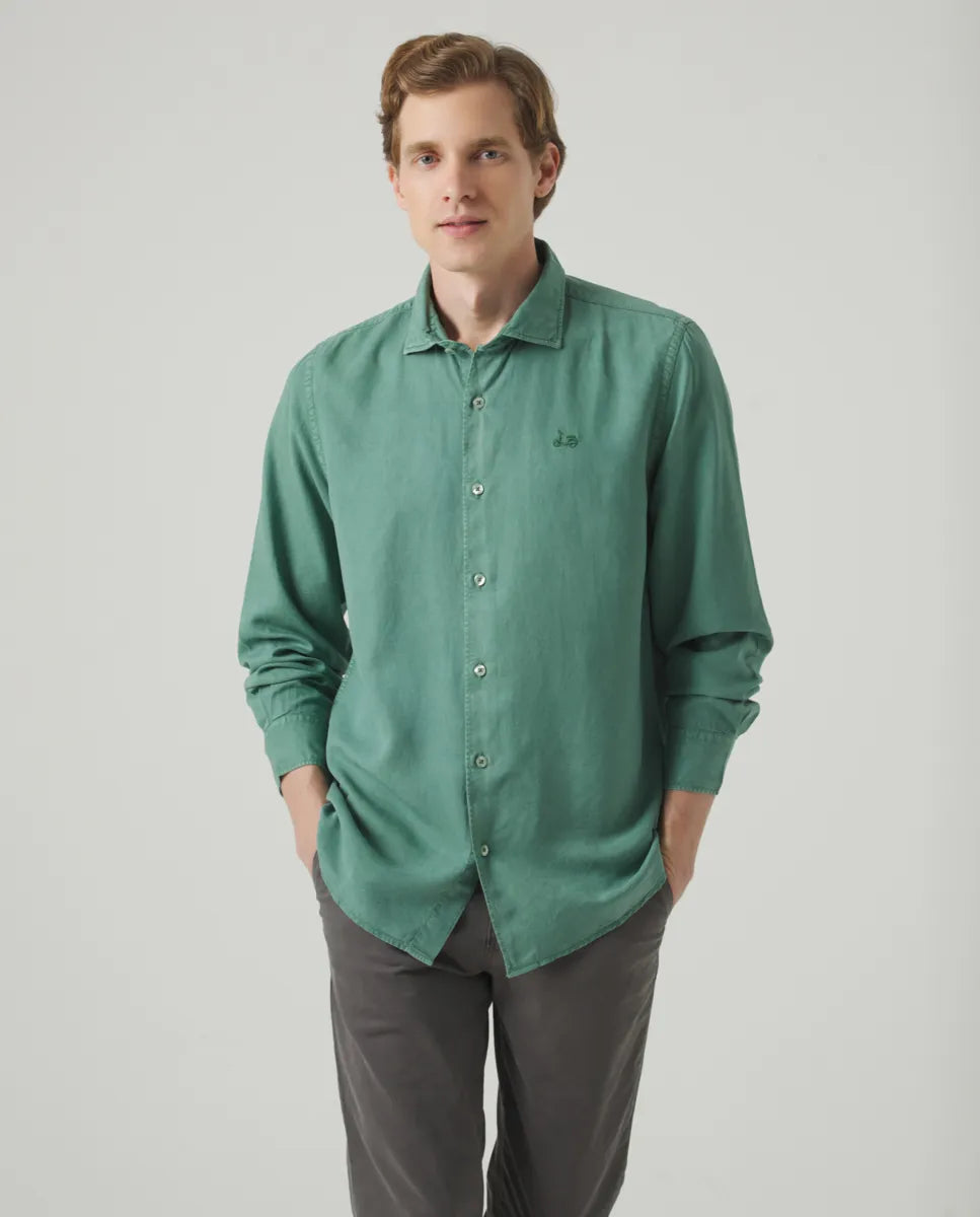 Camisa forest tencel linen océano | SCOTTA