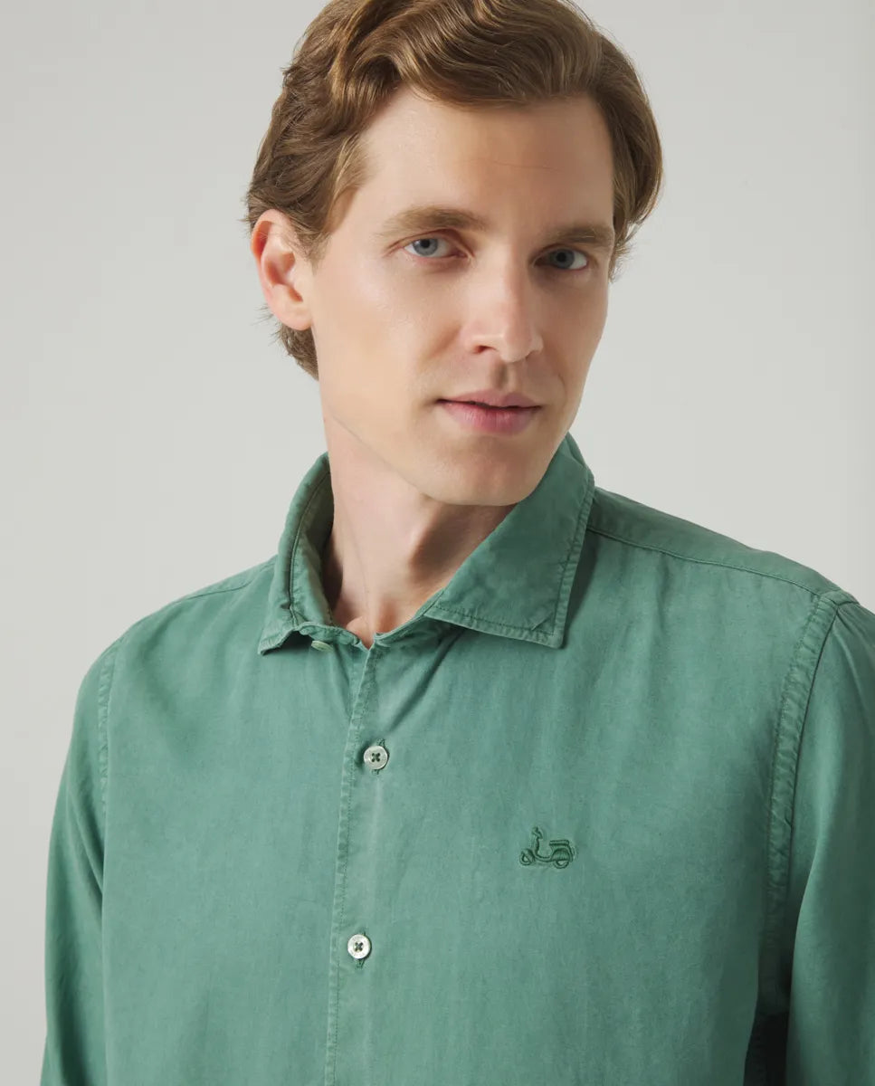Camisa forest tencel linen océano | SCOTTA
