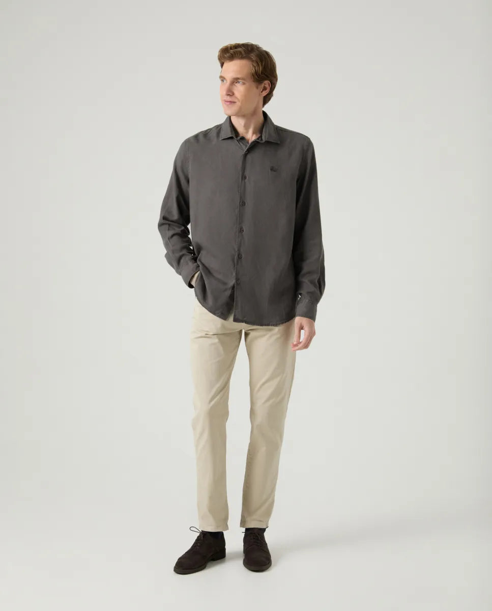 Camisa forest tencel linen gris oscuro | SCOTTA