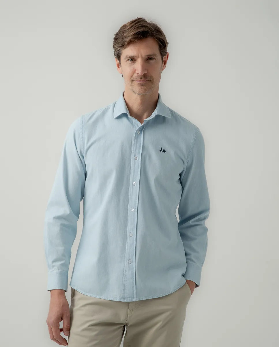 Camisa popelín azul denim | SCOTTA