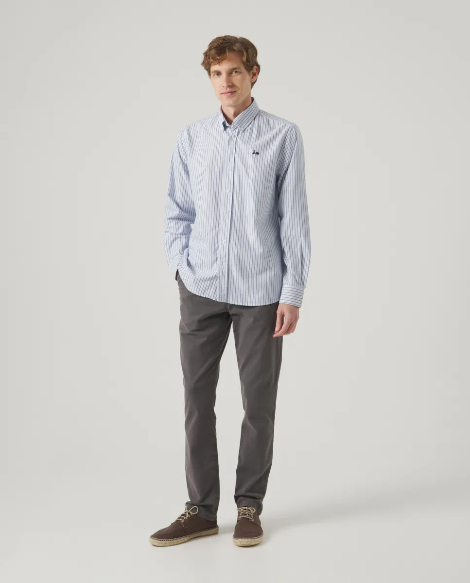Camisa oxford rayas marino | SCOTTA