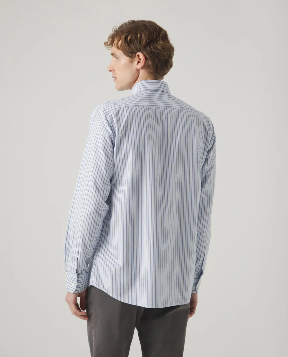 Camisa oxford rayas marino | SCOTTA