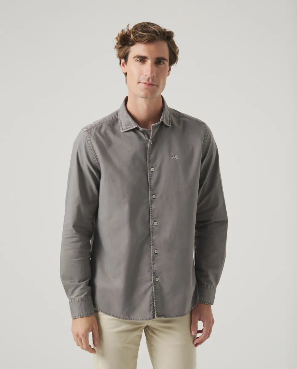 Camisa oxford tintada gris | SCOTTA