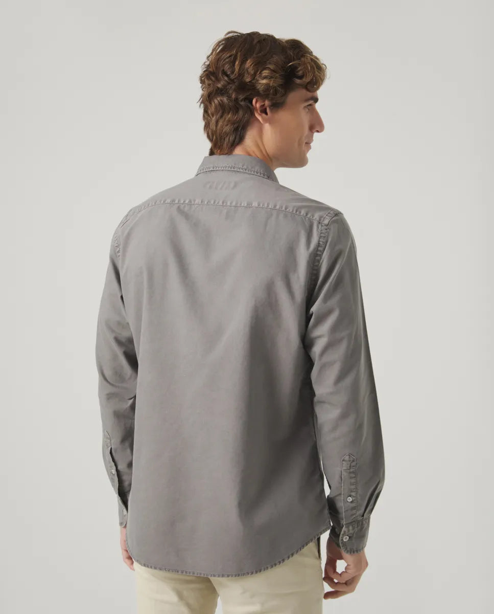 Camisa oxford tintada gris | SCOTTA