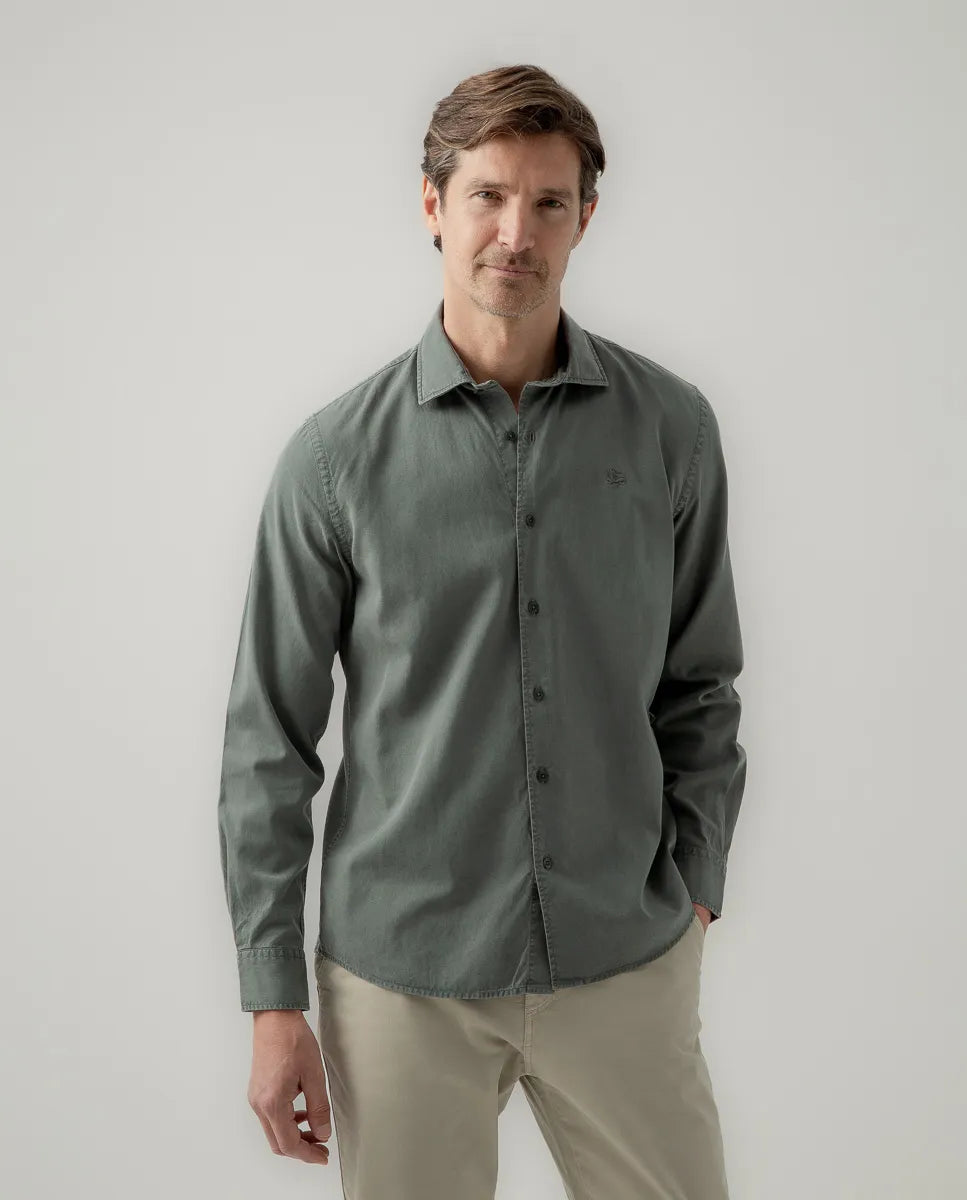 Camisa confort tencel kaki | SCOTTA