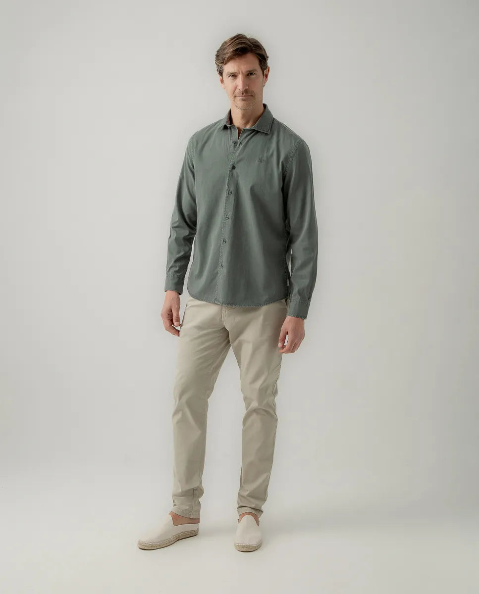 Camisa confort tencel kaki | SCOTTA