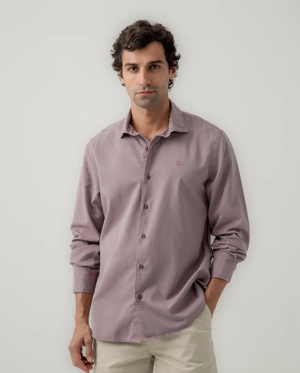 Camisa confort tencel rosa | SCOTTA