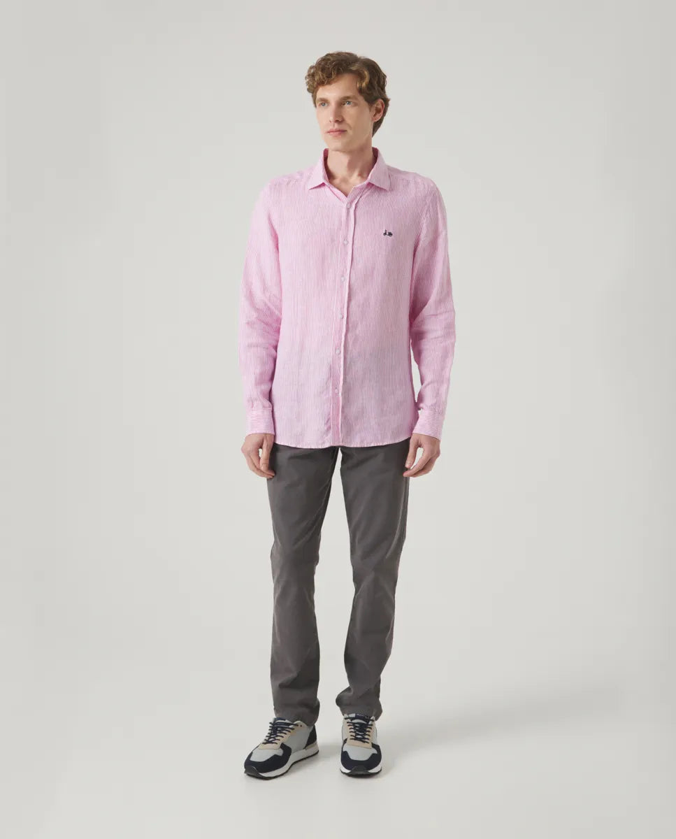 Camisa sport raya linen rosa | SCOTTA