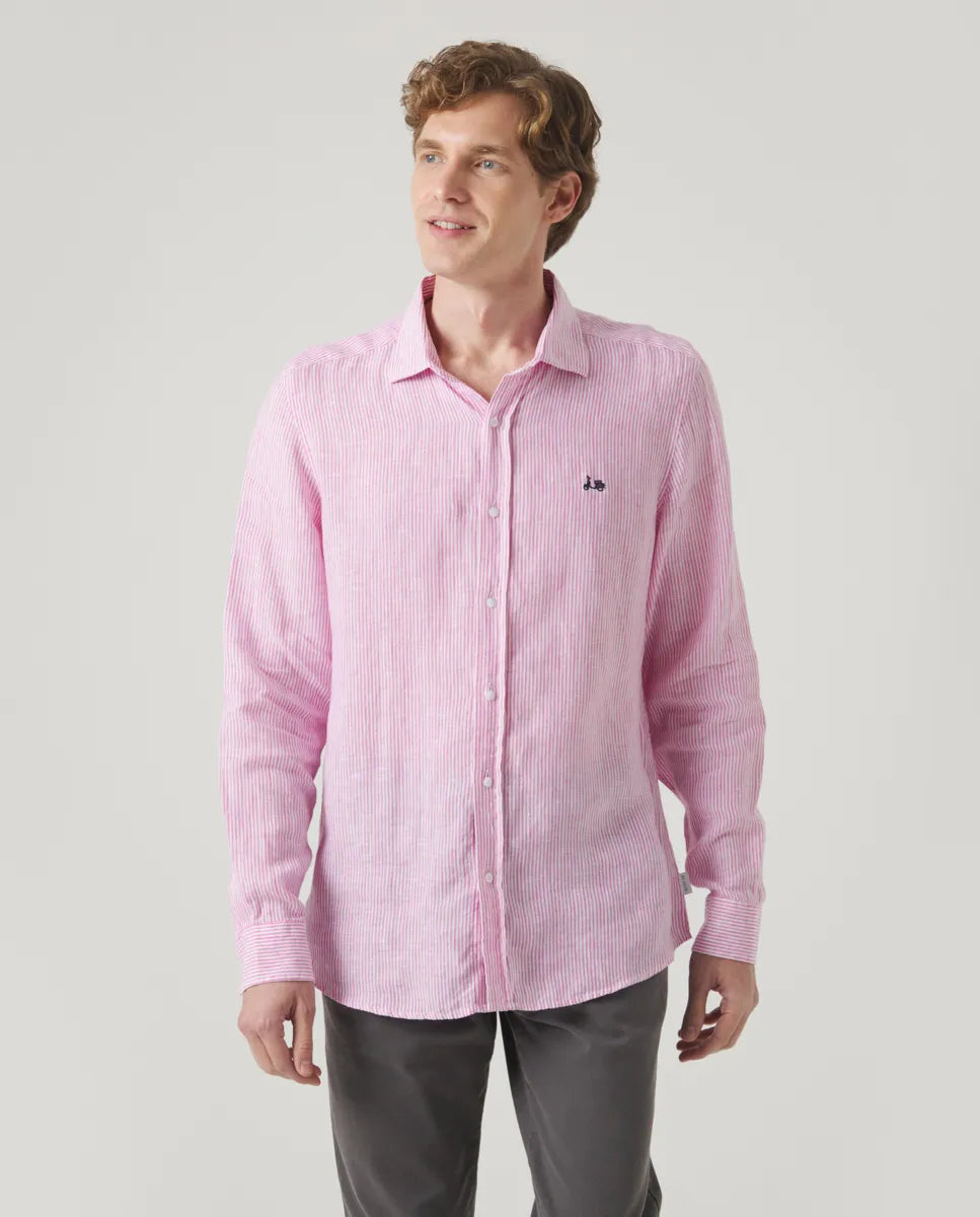 Camisa sport raya linen rosa | SCOTTA