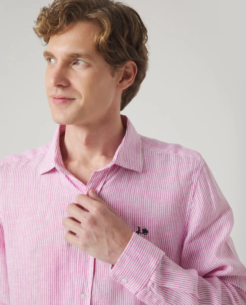 Camisa sport raya linen rosa | SCOTTA