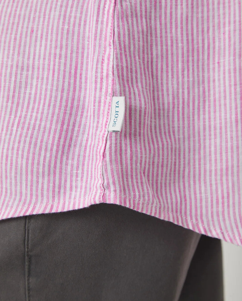 Camisa sport raya linen rosa | SCOTTA
