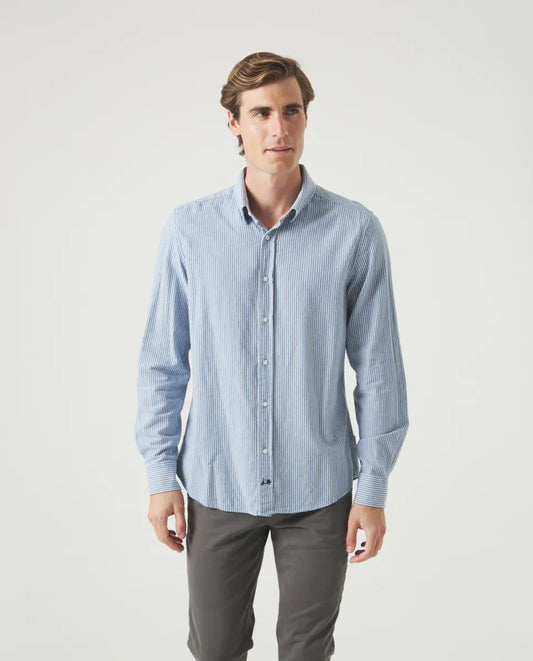 Camisa Denim Sport Raya Media Marino | SCOTTA