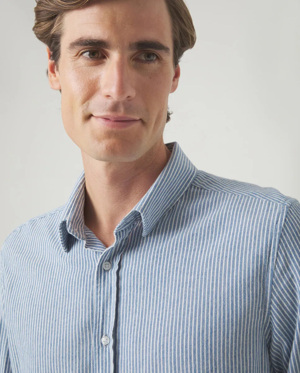 Camisa Denim Sport Raya Media Marino | SCOTTA