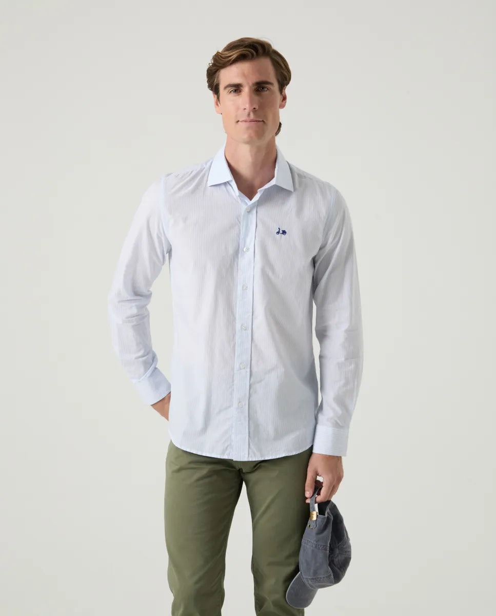 Camisa sport stripes celeste | SCOTTA