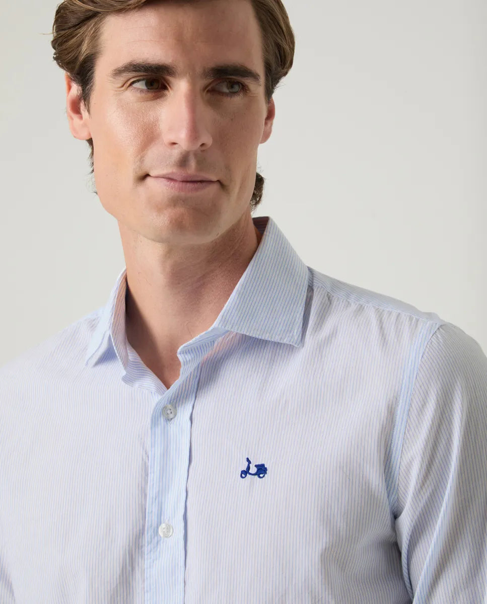 Camisa sport stripes celeste | SCOTTA