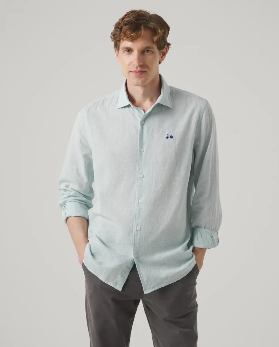 Camisa gallo li-co verde agua | SCOTTA