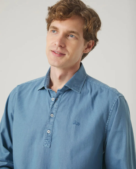 Camisa polera lissome li-co azul denim | SCOTTA