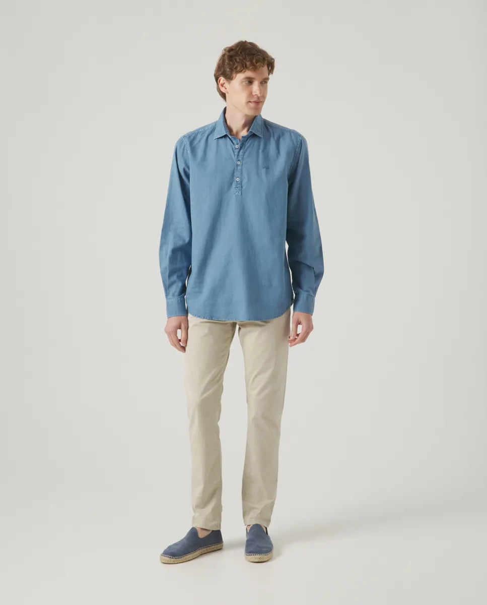 Camisa polera lissome li-co azul denim | SCOTTA