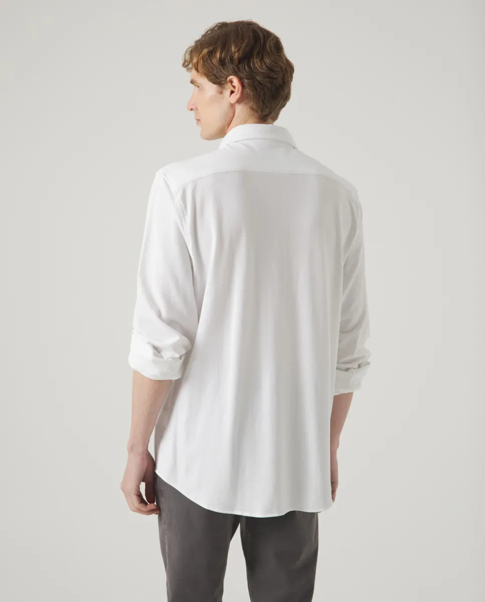 Camisa polera piqué blanco | SCOTTA