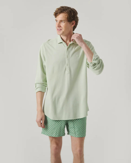 Camisa Polera Piqué Verde Agua | SCOTTA