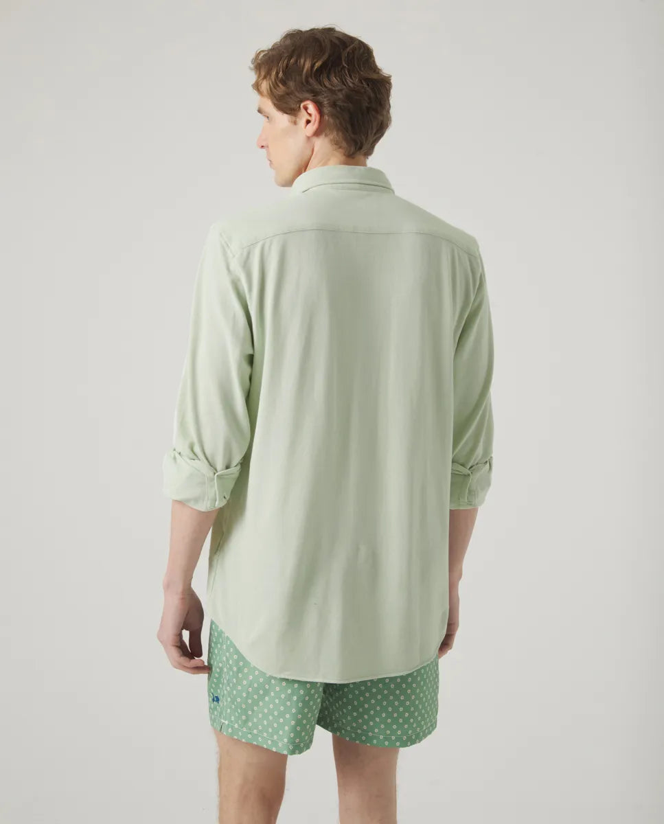Camisa Polera Piqué Verde Agua | SCOTTA