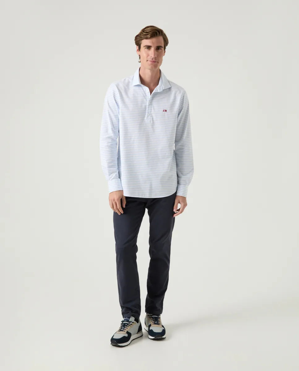 Camisa Polera Quarter Celeste | SCOTTA