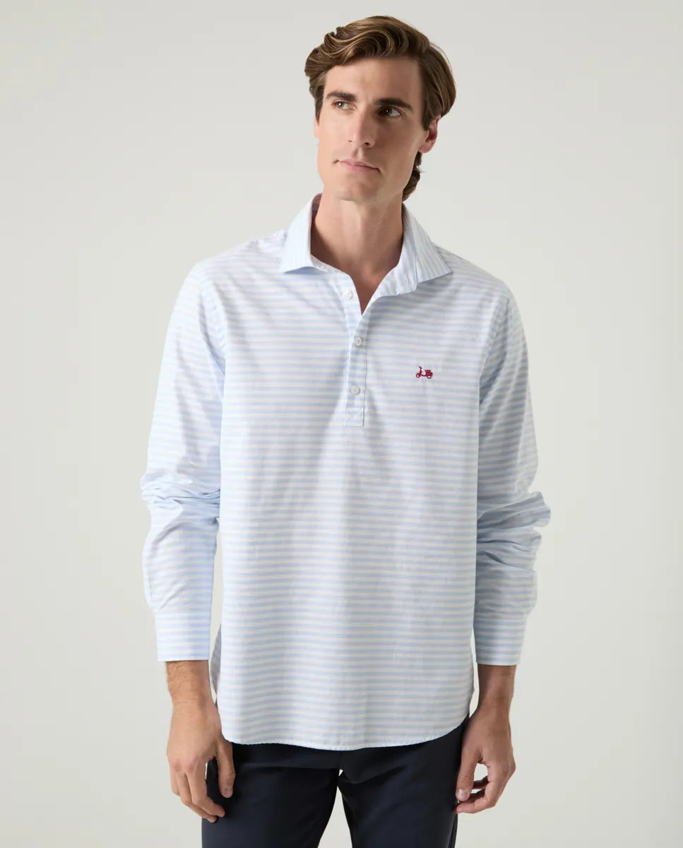 Camisa Polera Quarter Celeste | SCOTTA
