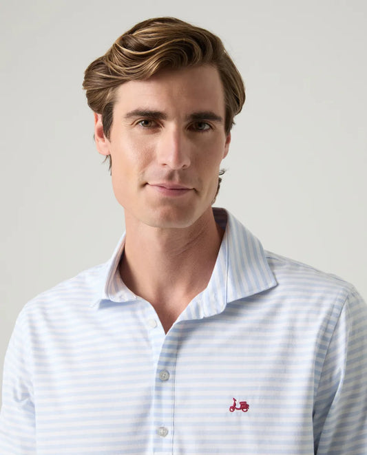 Camisa Polera Quarter Celeste | SCOTTA