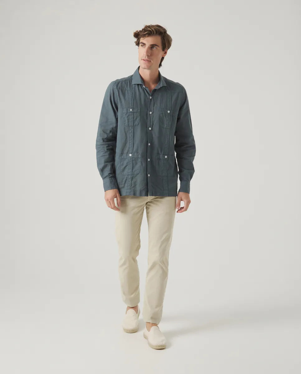 Camisa Guayabera Li-Co Marino | SCOTTA