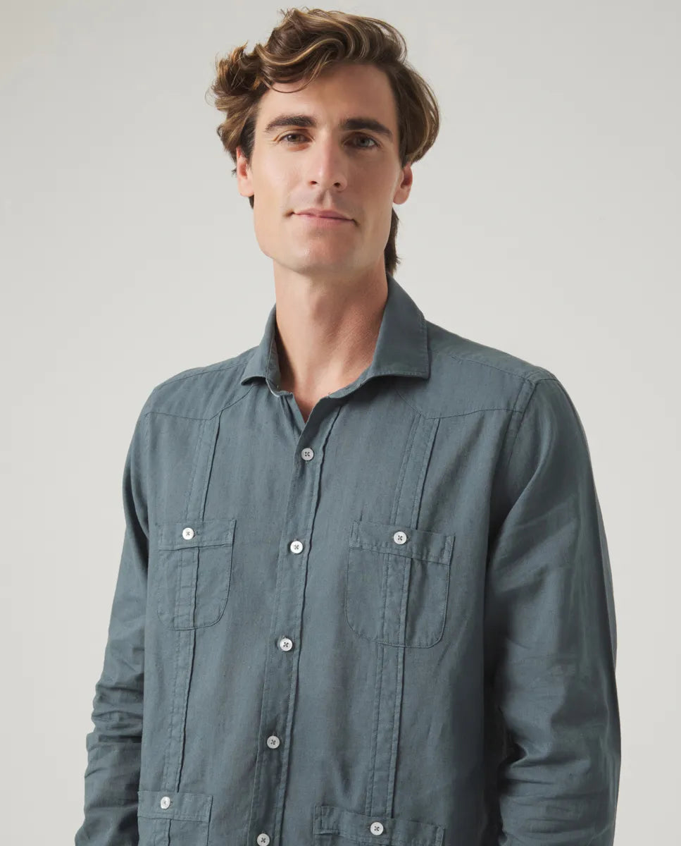 Camisa Guayabera Li-Co Marino | SCOTTA