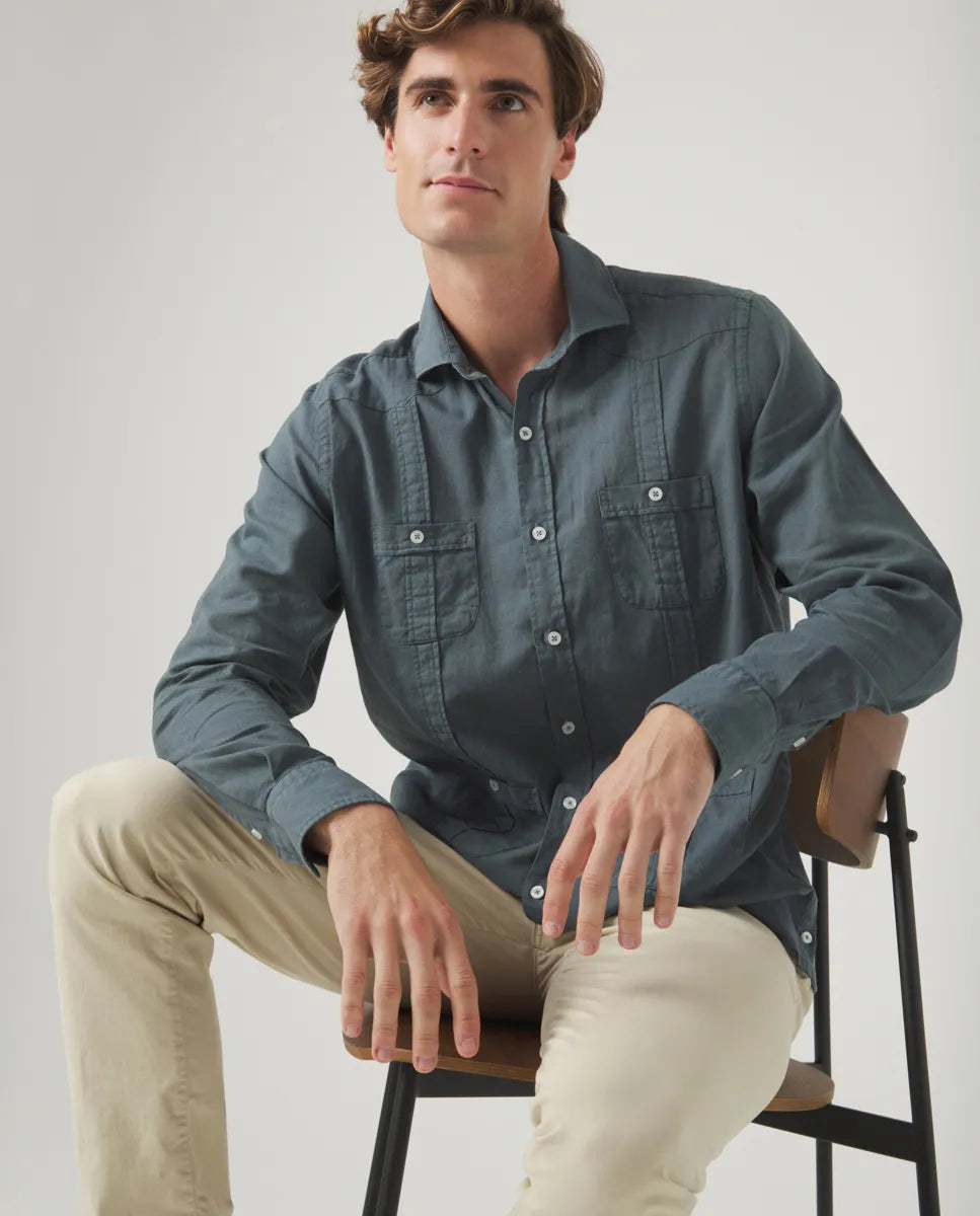 Camisa Guayabera Li-Co Marino | SCOTTA