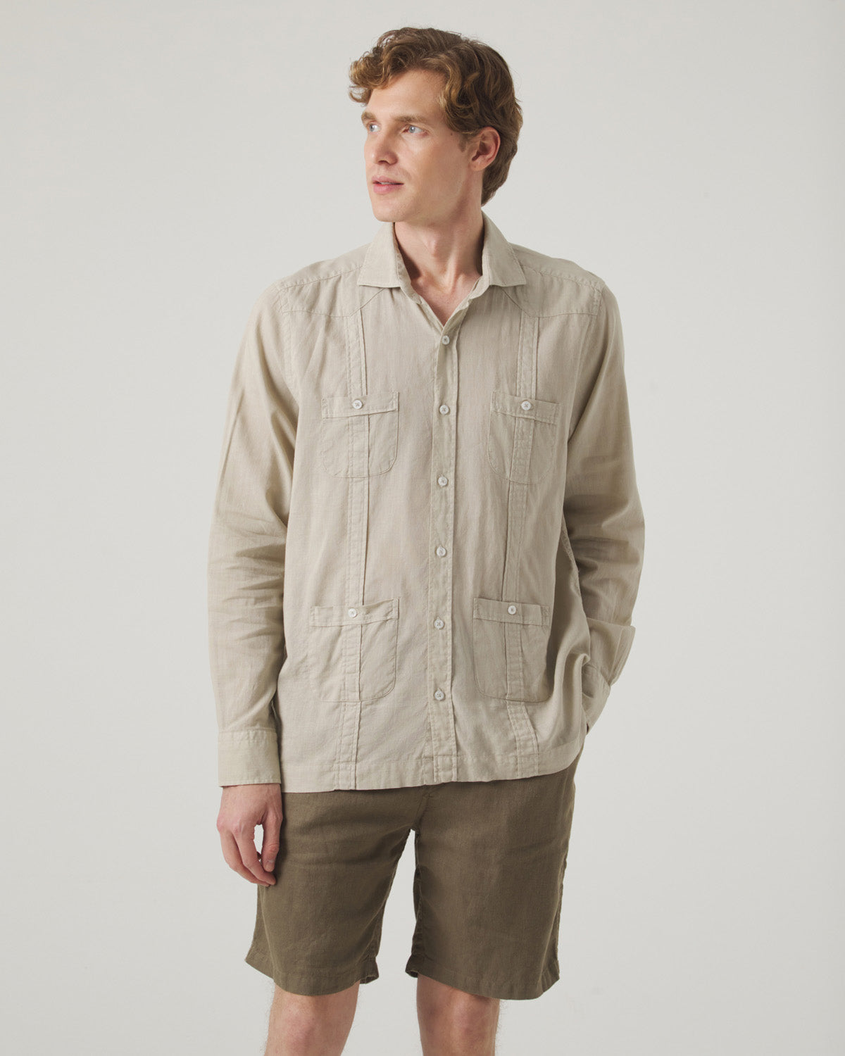 Camisa Guayabera Li-Co Marrón Topo | SCOTTA