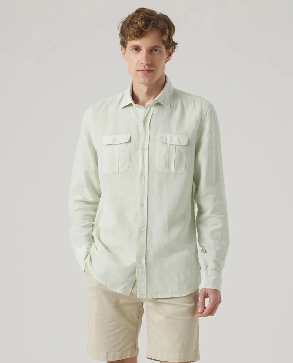 Camisa li-co pocket verde grisáceo | SCOTTA
