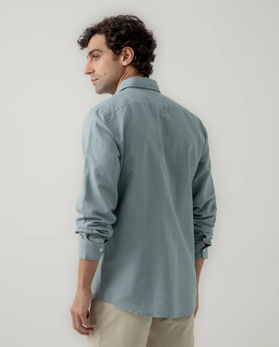 Camisa pocket lino denim | SCOTTA