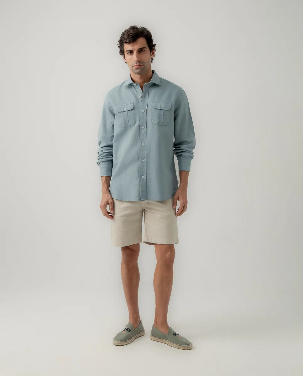 Camisa pocket lino denim | SCOTTA