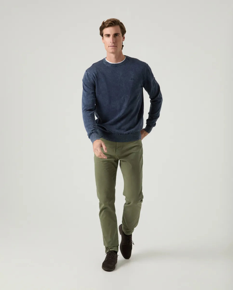 Jersey Lavado Crew Neck Cotton Marino | SCOTTA