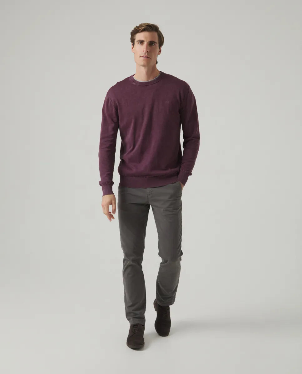 Jersey Lavado Crew Neck Cotton Burdeos | SCOTTA
