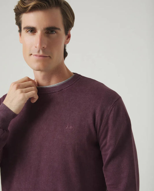 Jersey Lavado Crew Neck Cotton Burdeos | SCOTTA