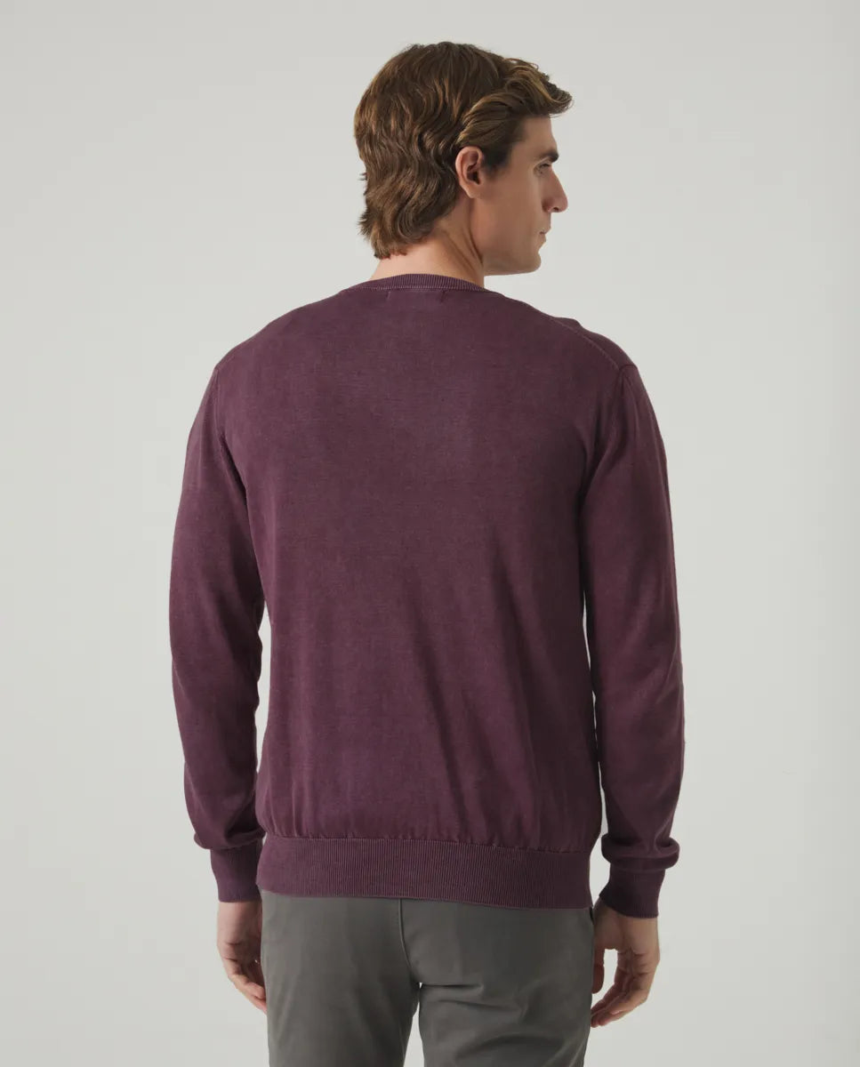 Jersey Lavado Crew Neck Cotton Burdeos | SCOTTA
