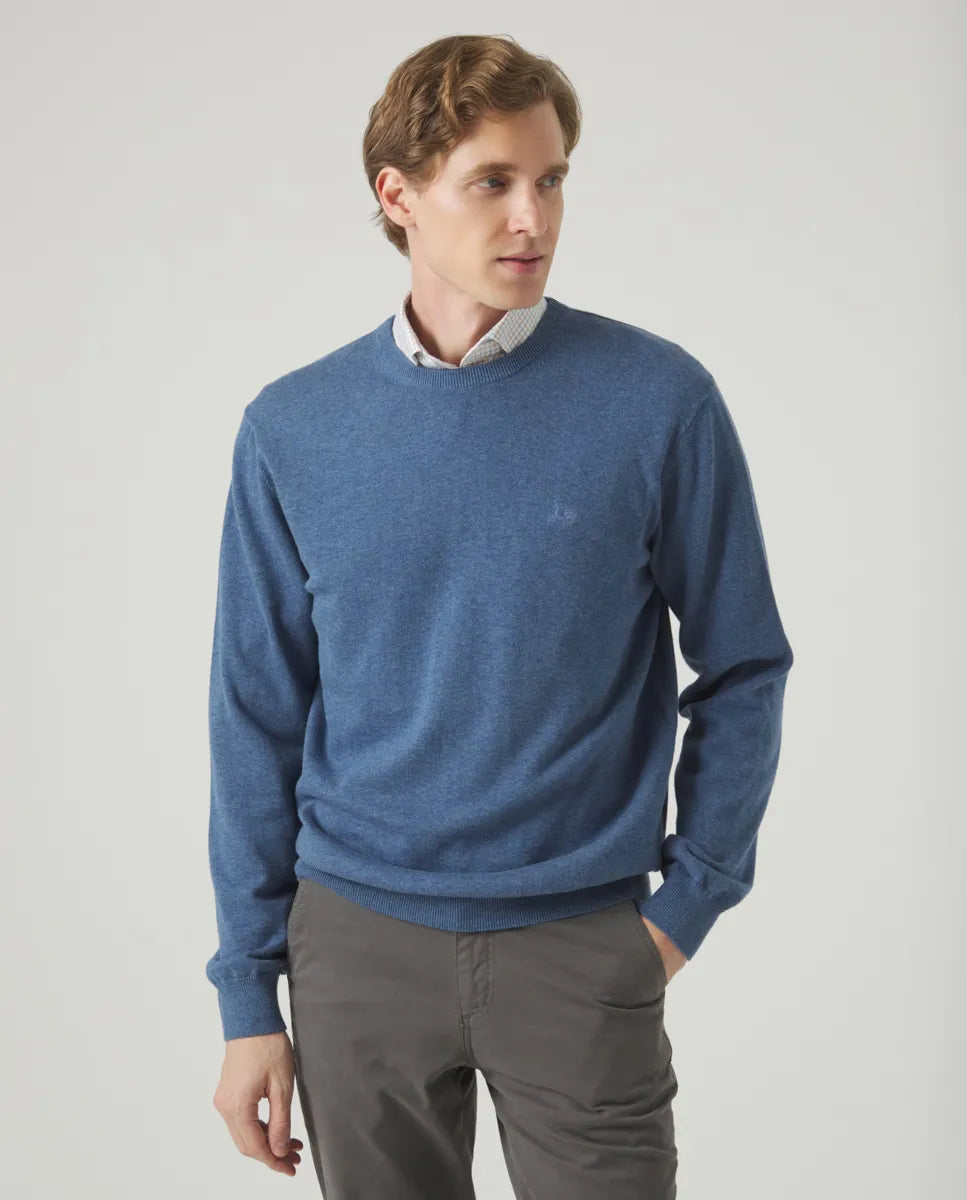 Jersey Classic Crew Neck Cotton Denim | SCOTTA