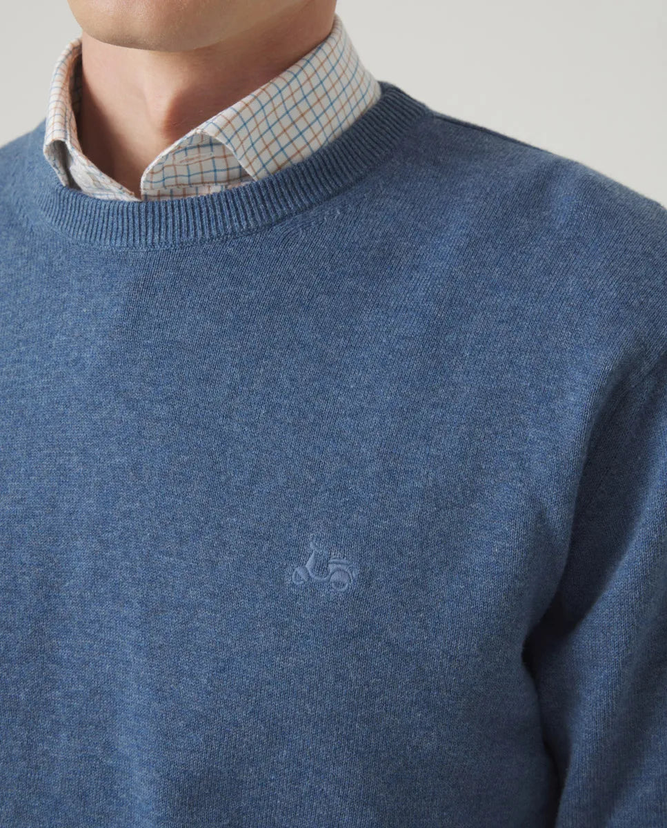 Jersey Classic Crew Neck Cotton Denim | SCOTTA