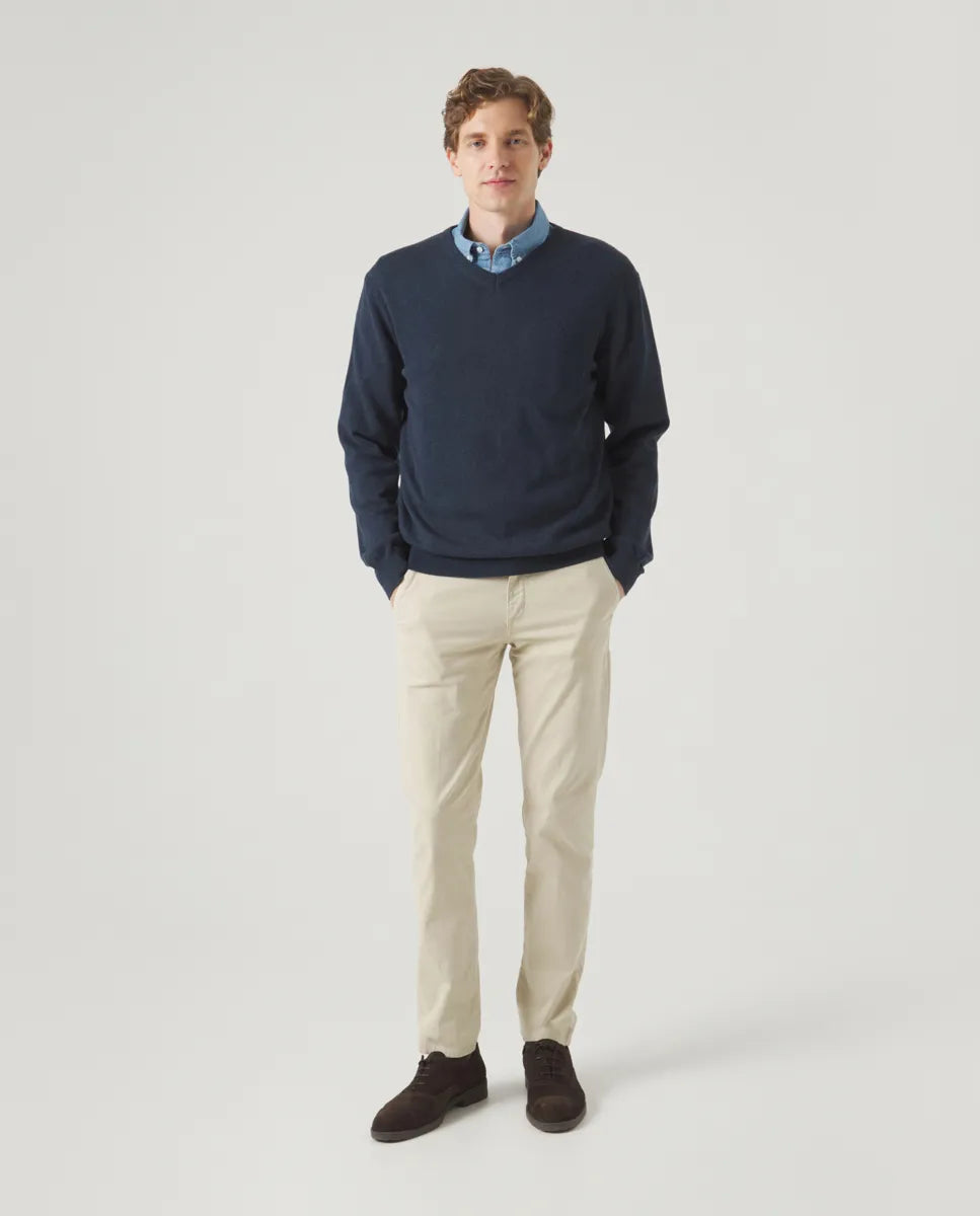 Jersey Classic V Neck Cotton Marino | SCOTTA