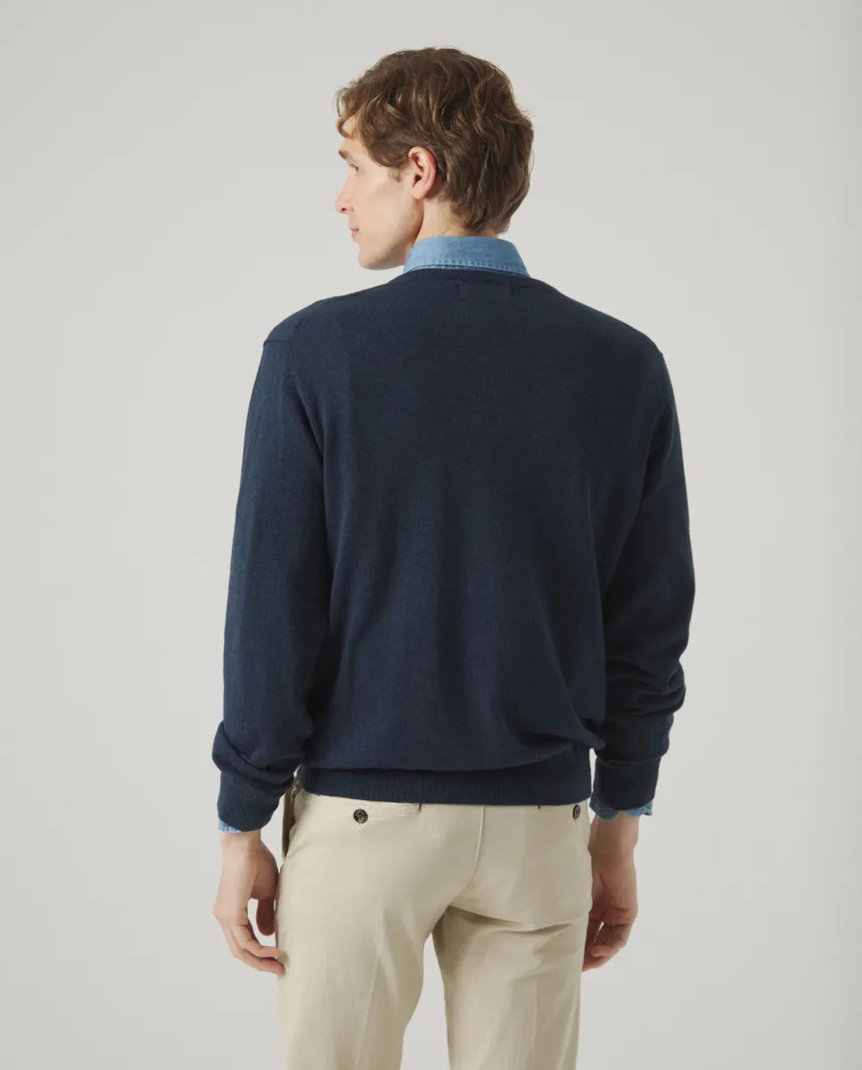 Jersey Classic V Neck Cotton Marino | SCOTTA